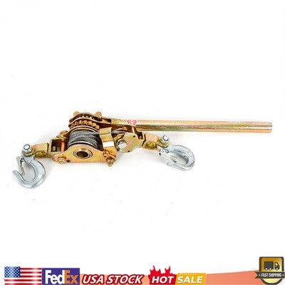 4400LB 2 Ton Hand Lever Block Chain Hoist Ratchet Type Puller Come Along Cable