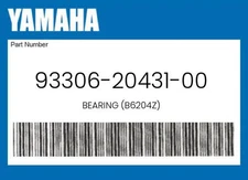 Yamaha Genuine Bearing (B6204Z) - 93306-20431-00