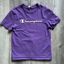 Vintage Style Champion Purple Graphic Tee Womens Size Medium Short Sleeve