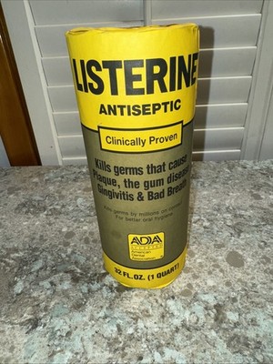 RARE*Vintage Listerine 32 oz. Glass Bottle with Factory Sealed Paper Wrap - NOS