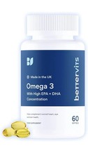 Bettervits Omega 3 Capsules High Strength - 33% EPA & 22% DHA | Omega 3 Fish Oil