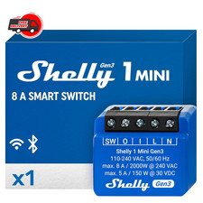 Shelly 1 Mini WiFi and Bluetooth Switch Relay 1 Channel 8A Gen3 Alexa Google