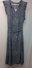NWT Croft & Barrow Women’s Dress XXL Black White Flutter Sleeve Knee Length