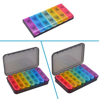 Weekly Pill Box 7 Day Weekly Pill Organizer Case Pill Box 2 / 3 / 4 Times a Day
