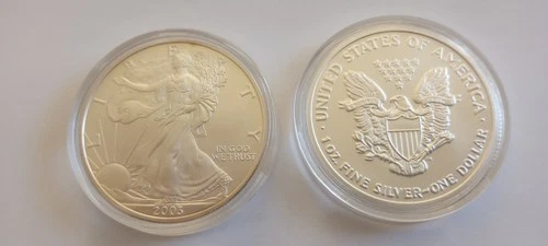 2003 1 oz Silver American Eagle BU Coin US $1 Dollar Uncirculated Brilliant .999