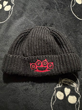 Five finger death punch Beanie Hat Red Embroidered Logo Acrylic Stretch One Size