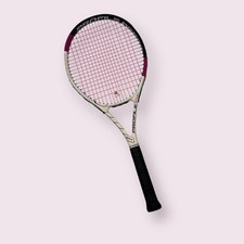 Wilson Profile Boost 110 Sq In Grip Tennis Racquet pink, white, and black