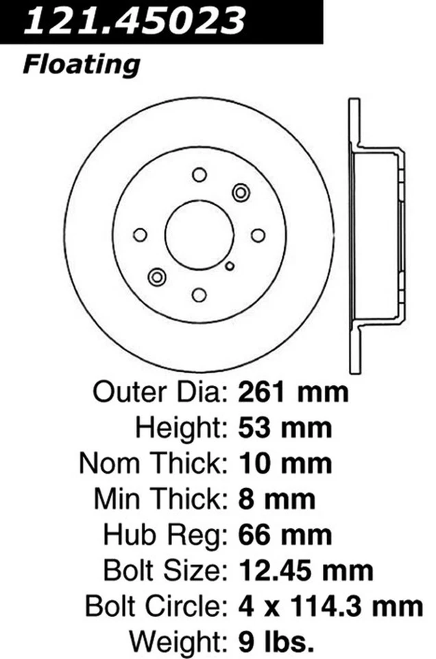Rotor de freno estándar Centric Parts 121.45023 C-Tek para 86-88 Mazda RX-7 Foto 3 de 4