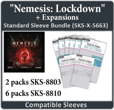 ''Nemesis: Lockdown'' + Expansions Compatible Sleeve Bundle (8803 X 2, 8810 X 6)