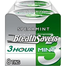 BREATH SAVERS Spearmint Sugar Free Breath Mints Tins, 1.27 Ounce (Pack of 8) 
