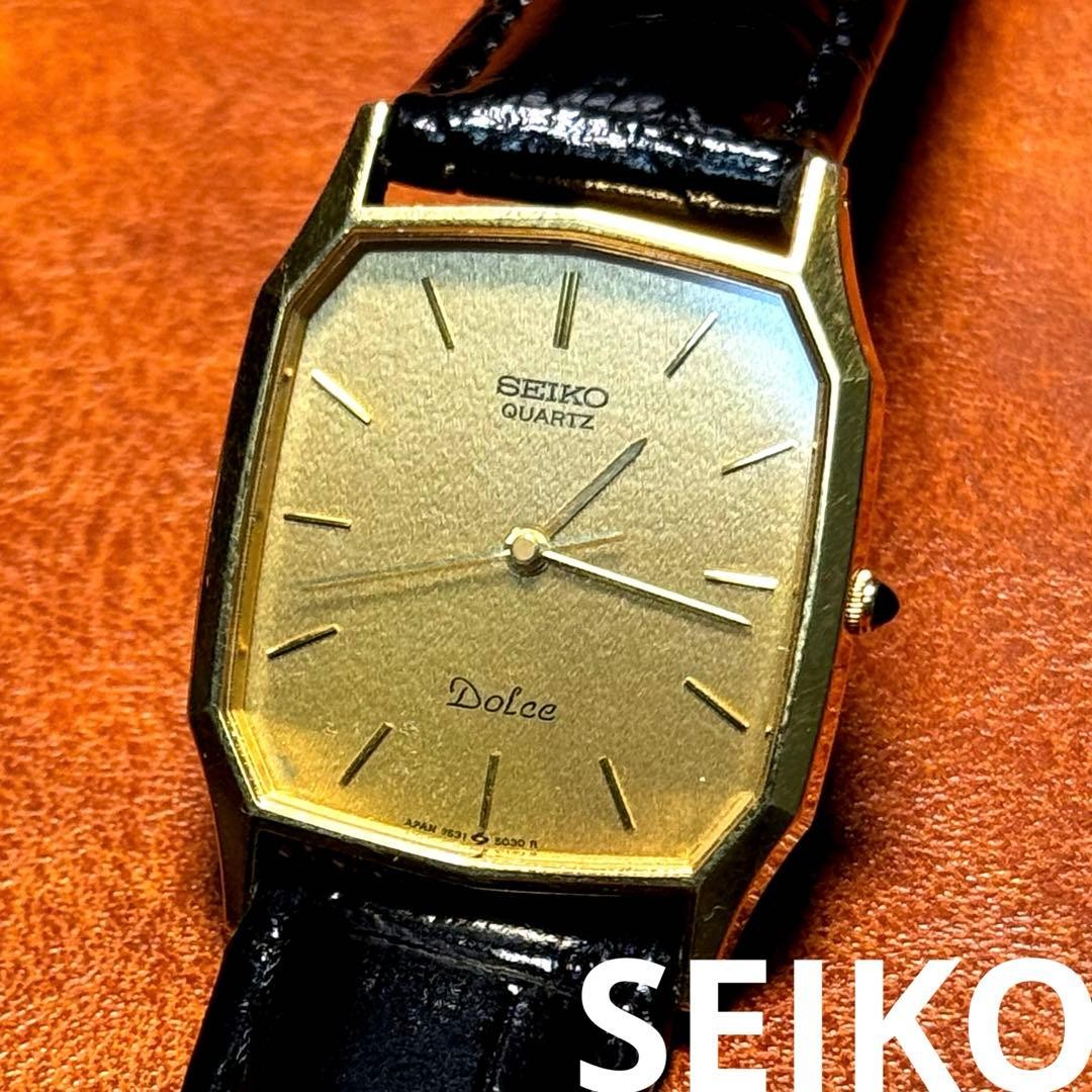Battery Belt Used Watch 1985 &amp; Dolce New Gold Seiko 26mm Rectangular - vintagewatches.pk