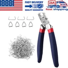 WORKPRO Bent Hog Ring Pliers with 500 Pcs 3/4" Hog Rings, Galvanized Steel NEW