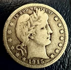1915-S 25¢ Barber Quarter Dollar (90% Silver) Low Mintage