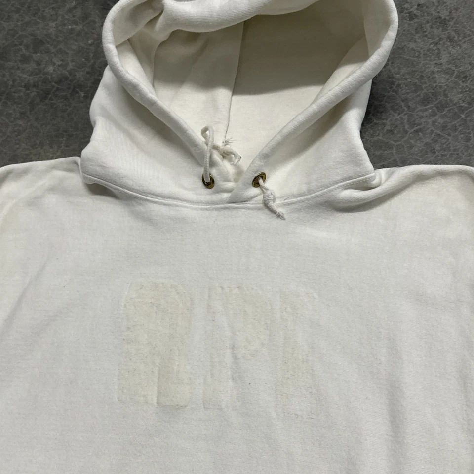 Sudadera con Capucha Vintage Años 80 Champion Tejido Inverso Grande Blanca RPI Foto 2 de 4