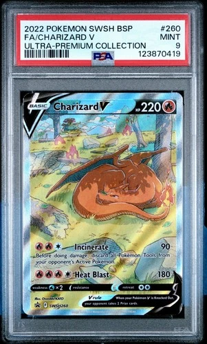 2022 Pokemon SWSH260 * BSP * Full Art * Charizard V * Ultra Prem. Coll. * PSA 9