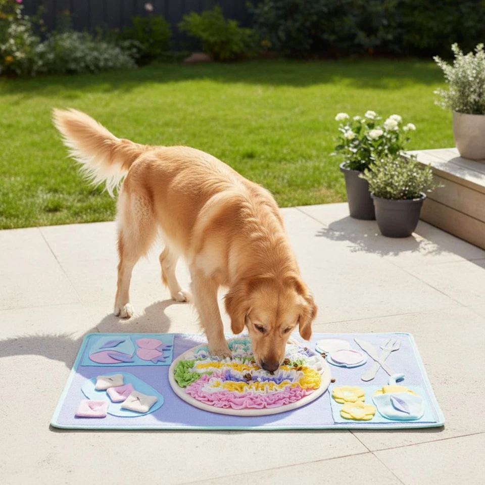 Dog and Cat Pizza Snuffle Mat, Toy for Enrichment, Nosework & Mental Stimulation - Image 2 of 4