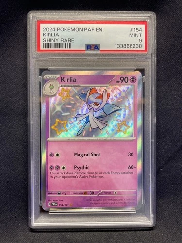 Kirlia 154/091 SV: Paldean Fates Holo Shiny PSA 9