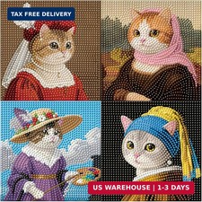 5D Diamond Art Painting Kits for Adults, 4 Pack Cute Animal Full Drill Diamond D
