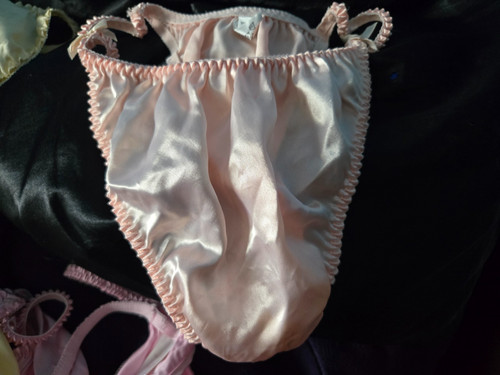 satin string bikini thong size 7
