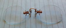 Antique Pince Nez Gold Filled Eyeglasses Rimless Stevens and co. SQ mark. Nice