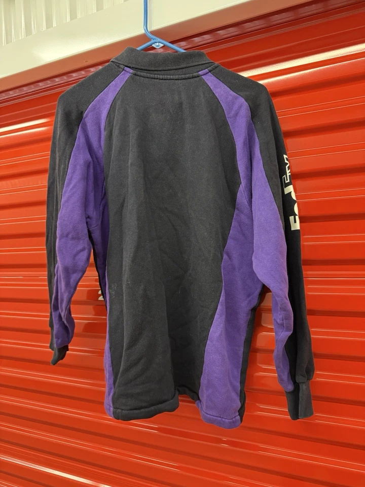 FedEx Uniform Shirt Pullover XL VF Imagewear Tom Herman Purple Black - Image 2 of 4