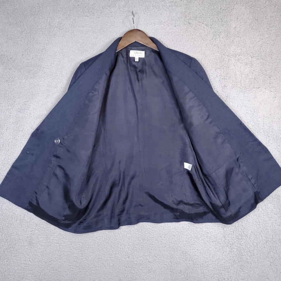Blazer Talbots Mujer 12 Petites Azul Marino Cresta Náutica Chaqueta Doble Pecho Foto 4 de 4