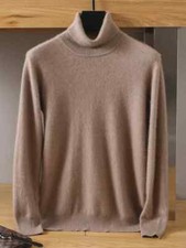 Men velvet Cashmere Sweater High Lapels Pullovers Knitted Winter Top Long Sleeve