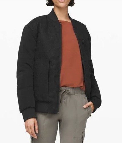Lululemon piumino d'oca donna 8 nero vagabondo lontano bomber reversibile nuovo $298 - Foto 7 di 13