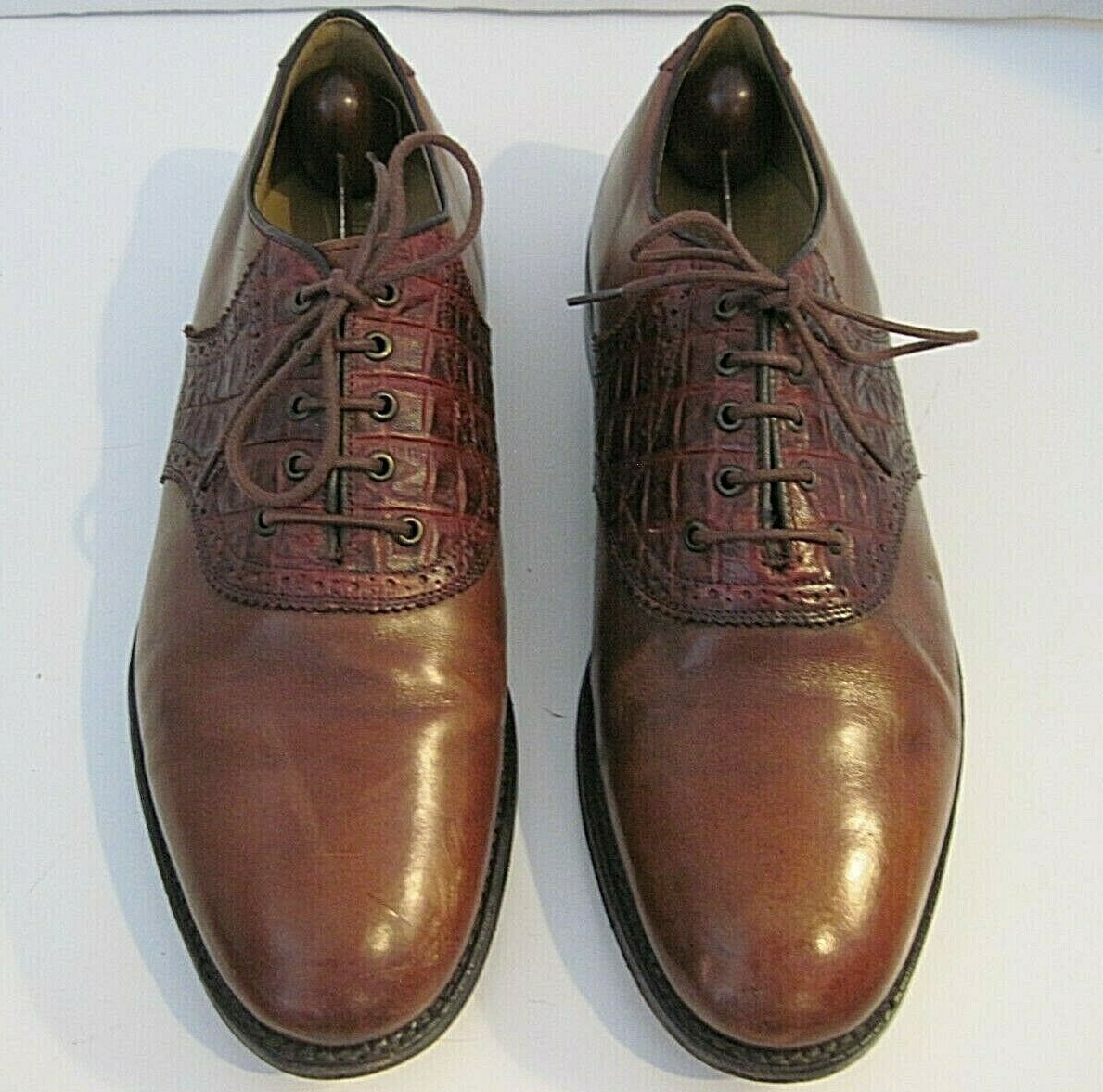 Stuart & Laud Brown Leather Oxford Dress Shoes Size 9 1/2 D  display picture 1