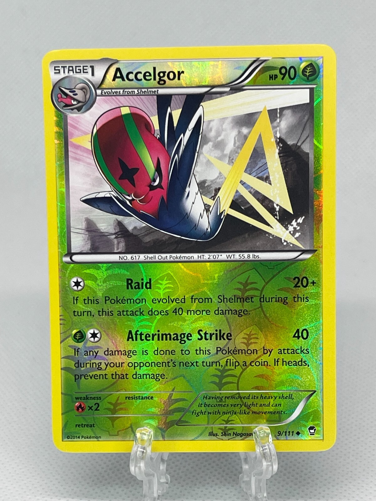 Pokémon TCG Accelgor 9/111 Reverse Holo XY Furious Fists X&Y English 2015 NM