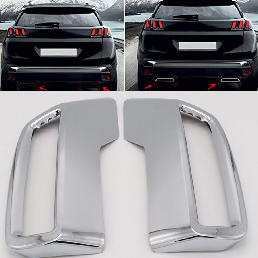 2x Chrome Rear Bumper Tail Outlet Cover Bezel Trim For 2016-19