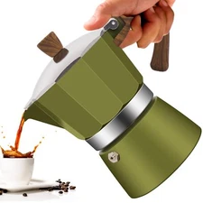 6 Cup Aluminum Moka Pot Classic Stovetop Espresso Coffee Maker 300ml 10oz Cof...