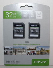 PNY 32GB GO Elite SDHC Flash Card Dual Pack Brand New