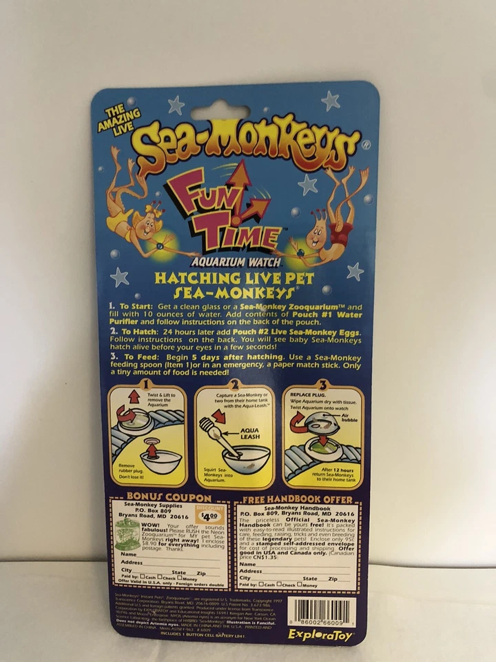 Reloj Acuario MacDue 1997 De Colección Serie Pirata Monos Marinos Vivos Educativos #18 Foto 4 de 4