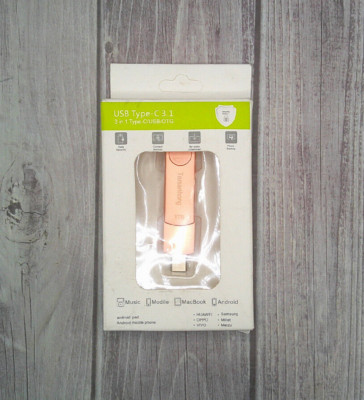 Tersanhong Silver 3 In 1 Type C USB 3.1 OTG 1TB Storage Thumb Drive NIB