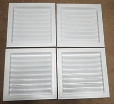Lot of 4 Master Flow 12" X 12" Wall Louver Vents White Plastic Intake/Exhaust