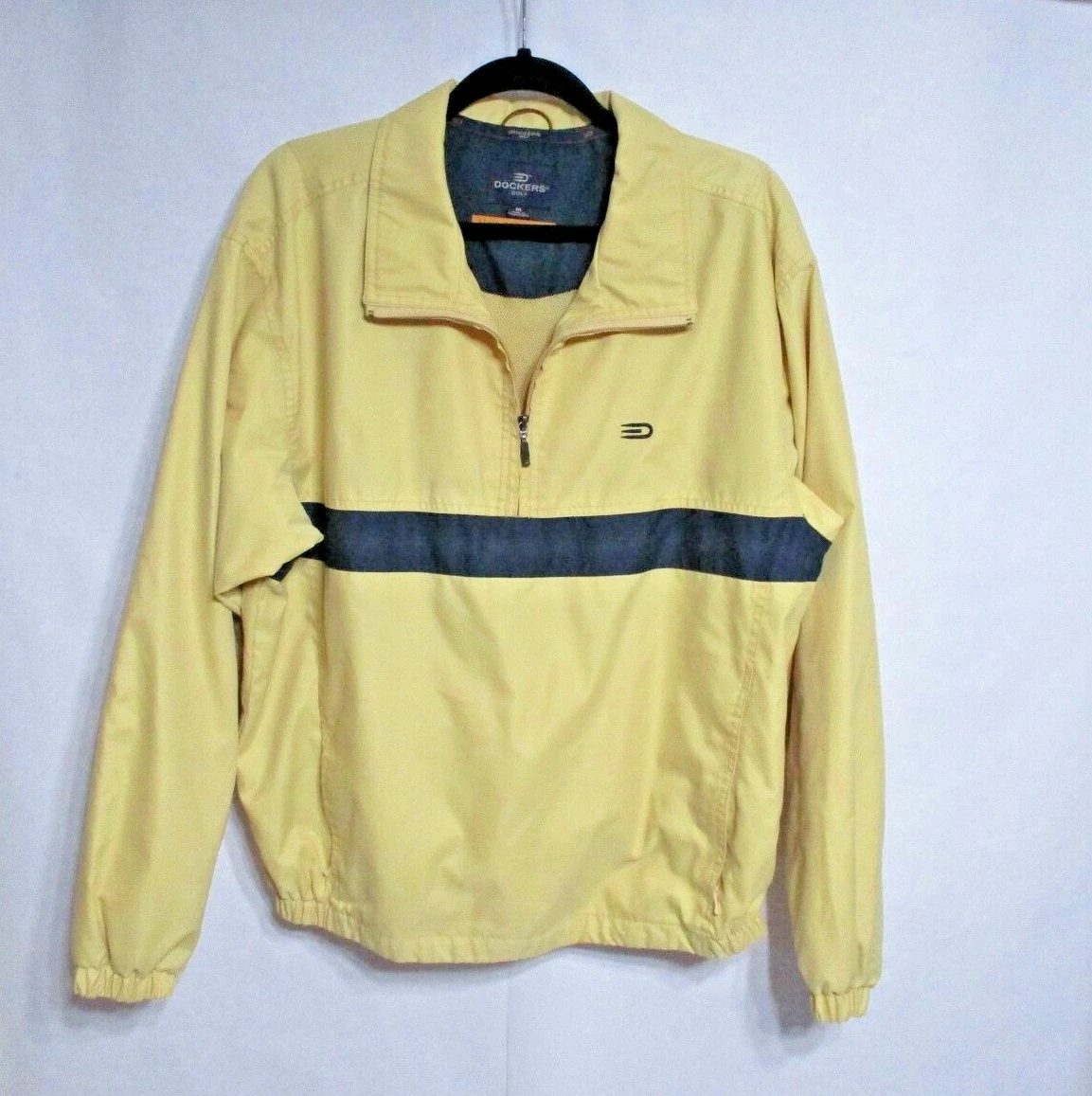 Dockers Men s 1 2 Zip Pullover Wind Breaker Golf Jacket Yellow Size M