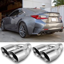 For Lexus RC350 RC300 RC200t 2.5" In 3.5" Out 9.5" Double Wall Dual Exhaust Tips