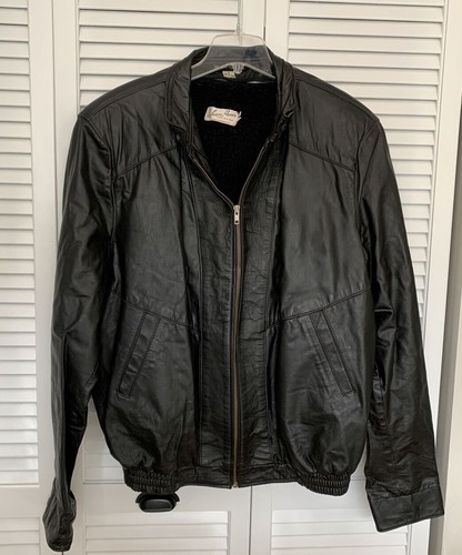 Jean Pierre Men's Leather Bomber Jacket 