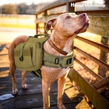 Large Dog Hiking Backpack - Hound Saddle Bag with Side Pockets Adjustable Strap