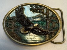 1985 Bald Eagle Pewter Belt Buckle CJ1022 USA 3"