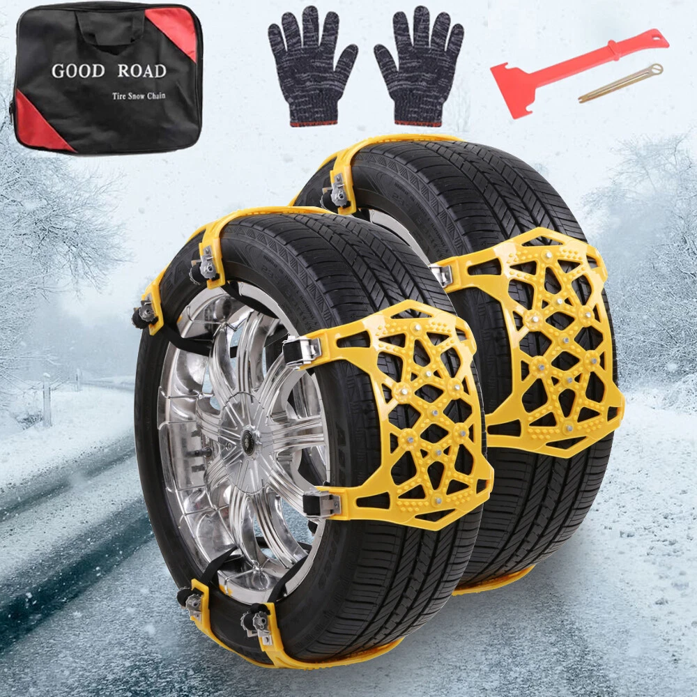 6PCS Snow Chains Car Anti Slip Tire Chain Adjustable Anti-Skid for  Car/SUV/Truck