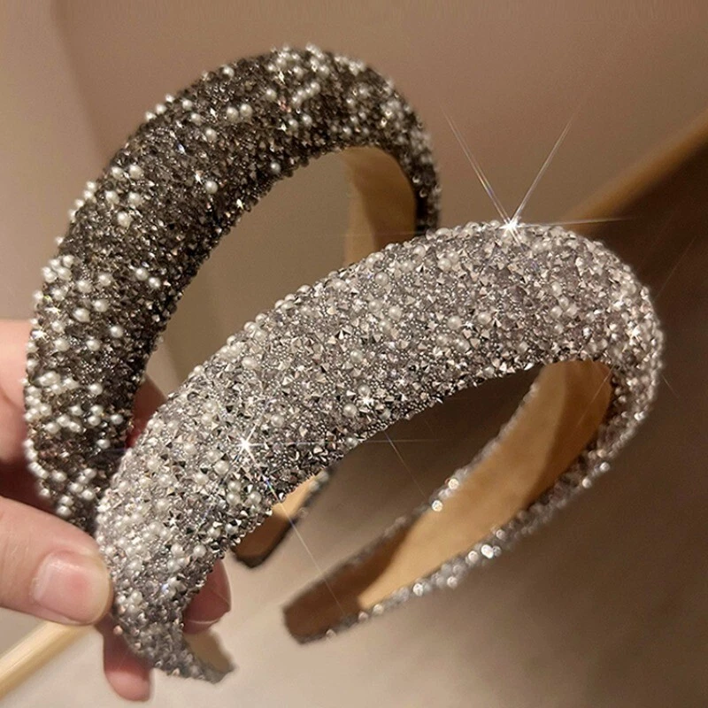 1PC Brillantini Strass Perline Fascia Barocco Cristallo Corona Capelli Accessori - Immagine 2 di 4