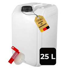 ABACUS&reg; 25 Liter Wasserkanister Natur Chemiekanister Auslaufhahn und Deckel