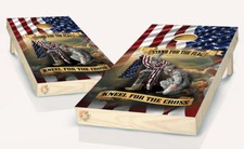 American Flag Stand for the Flag Cornhole Board Vinyl Wrap Laminated Sticker Dec