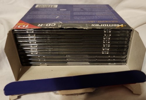 Memorex CD-R Discs 700mb 80min 48x in Slim Sealed Jewel Cases 10 Pack - Picture 7 of 9