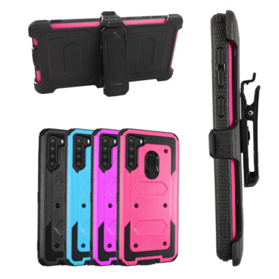 For Galaxy A21 Case Built in Screen Protector Rugged Full-Body Heavy Duty  Cover