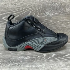 Reebok Answer IV Iverson 4 Mens Size 7 Black Leather Athletic Basketball Shoes