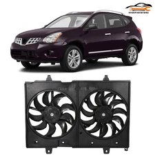 Radiator Condenser Cooling Fan Assembly For 2008-2013 Nissan Rogue 2.5L 2488CC