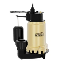 NEW K2 1/3 HP Heavy-Duty Cast Iron Sump Pump with Vertical Switch NEW!